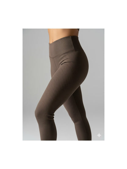 Legging Fitness Feminina Canelada Cintura Alta Sem Transparência