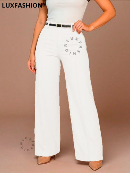 Calça Pantalona Social Alfaiataria Feminina com Cinto