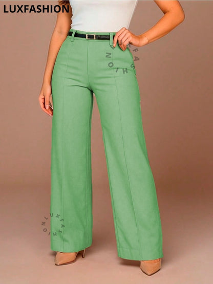 Calça Pantalona Social Alfaiataria Feminina com Cinto