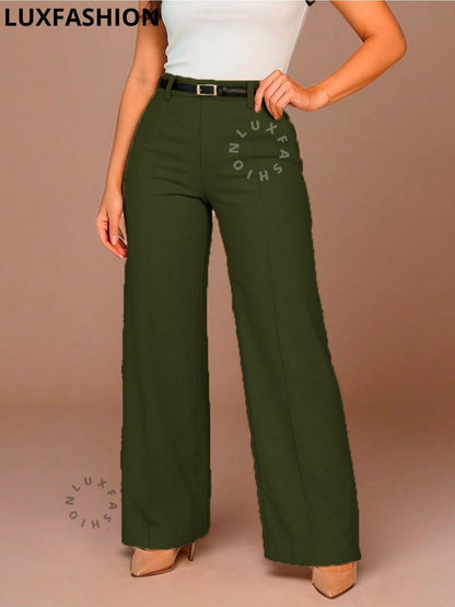 Calça Pantalona Social Alfaiataria Feminina com Cinto