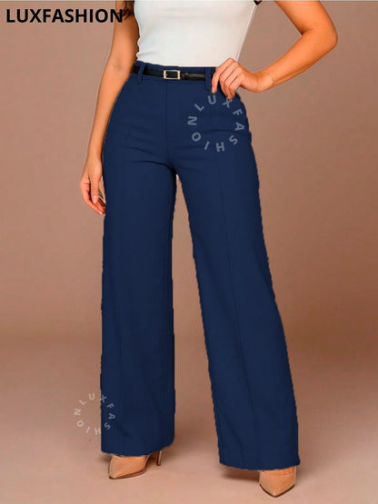 Calça Pantalona Social Alfaiataria Feminina com Cinto