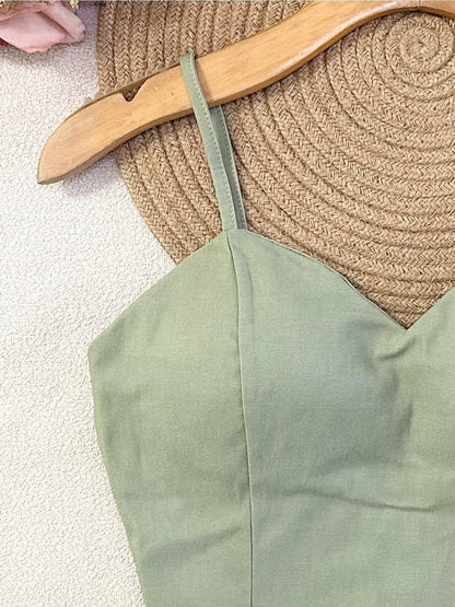 Top Cropped Feminino com Bojo e Zíper Frontal Alças Finas Moderno