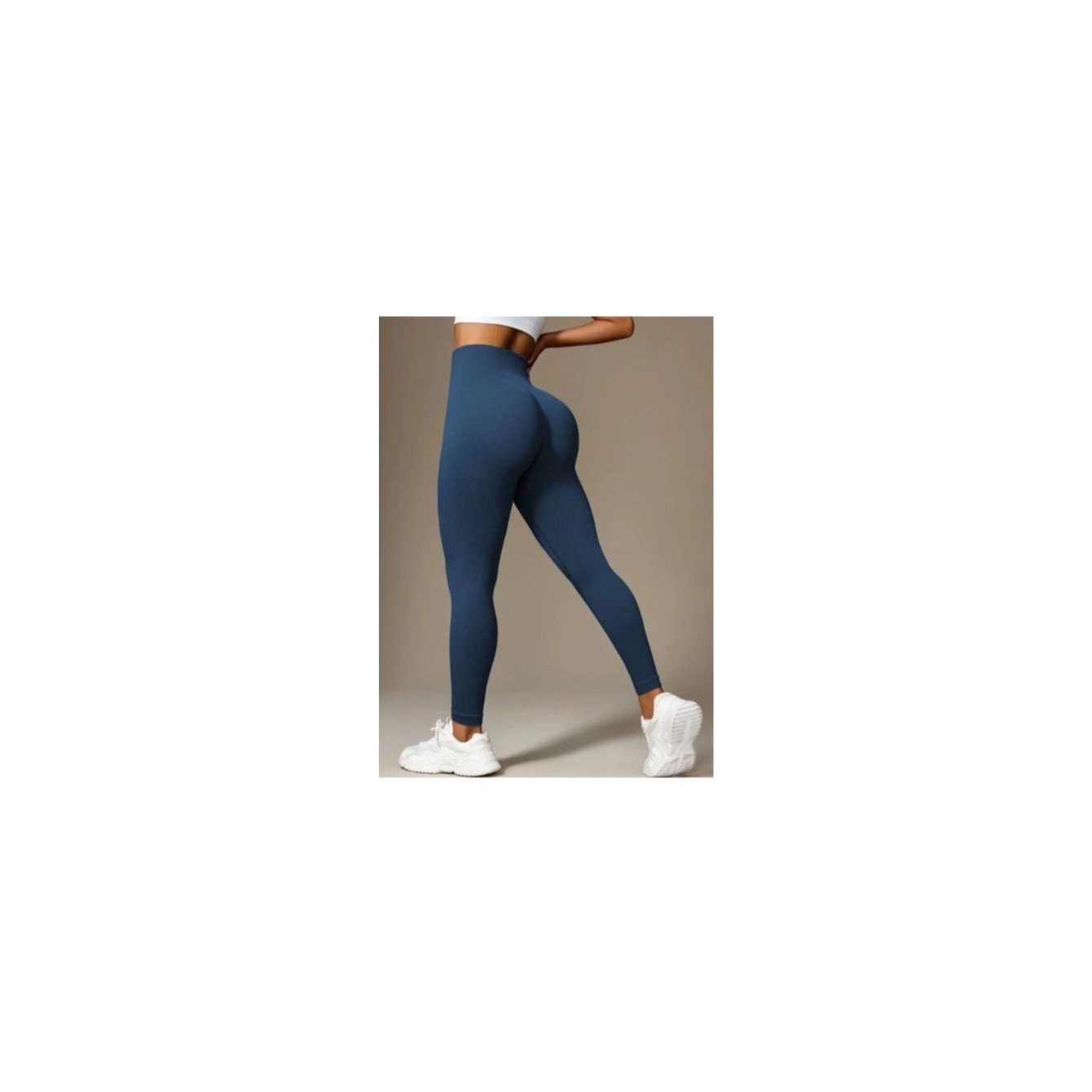 Legging Fitness Feminina Canelada Cintura Alta Sem Transparência