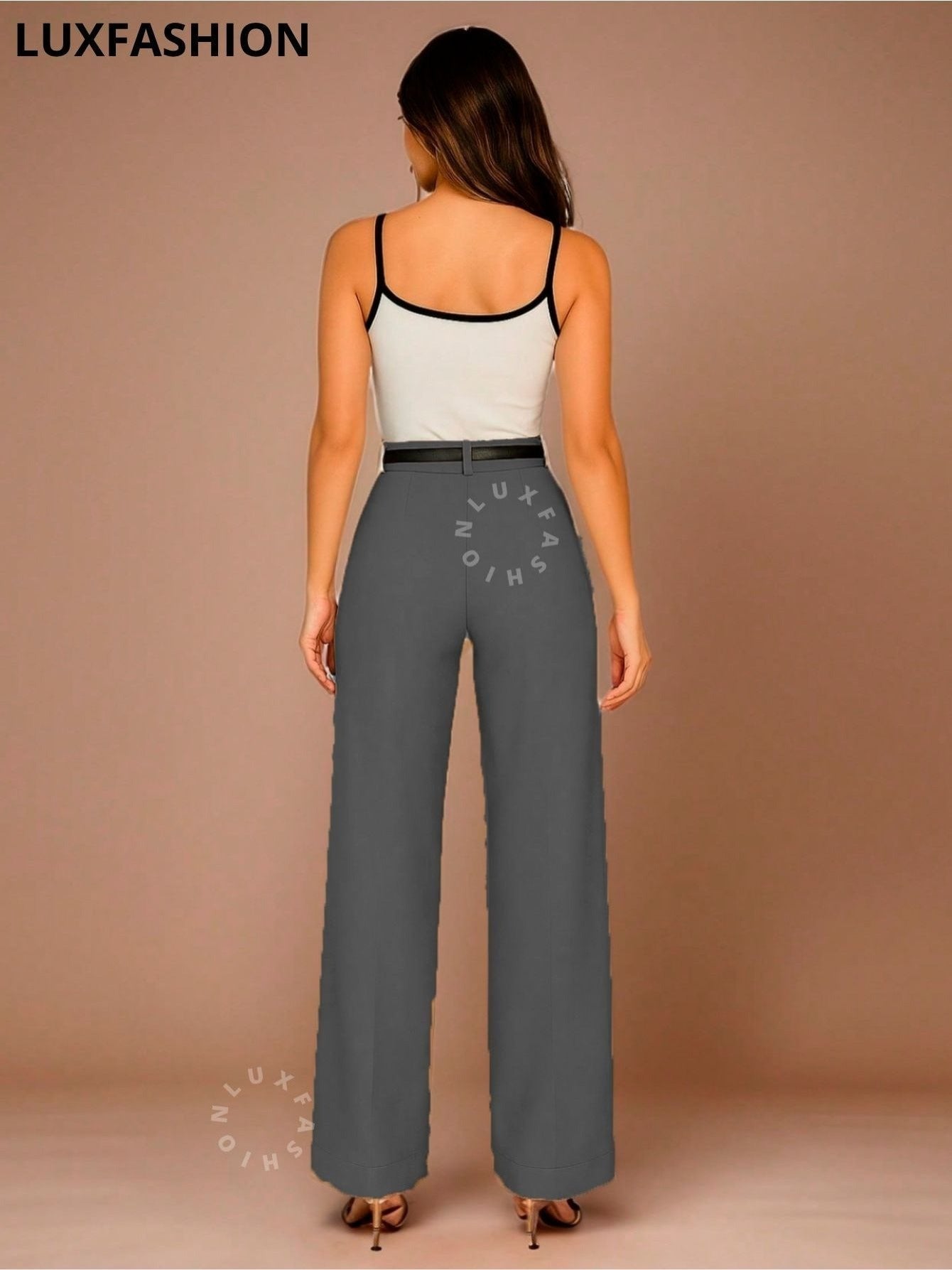 Calça Pantalona Social Alfaiataria Feminina com Cinto
