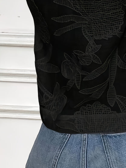 Blusa Feminina Laise Branca Manga Curta com Babados e Botões Romântica