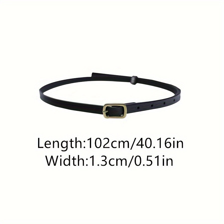 Cinto Feminino Couro Legítimo Fino Minimalista Retrô Casual Verão