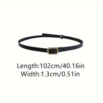 Cinto Feminino Couro Legítimo Fino Minimalista Retrô Casual Verão