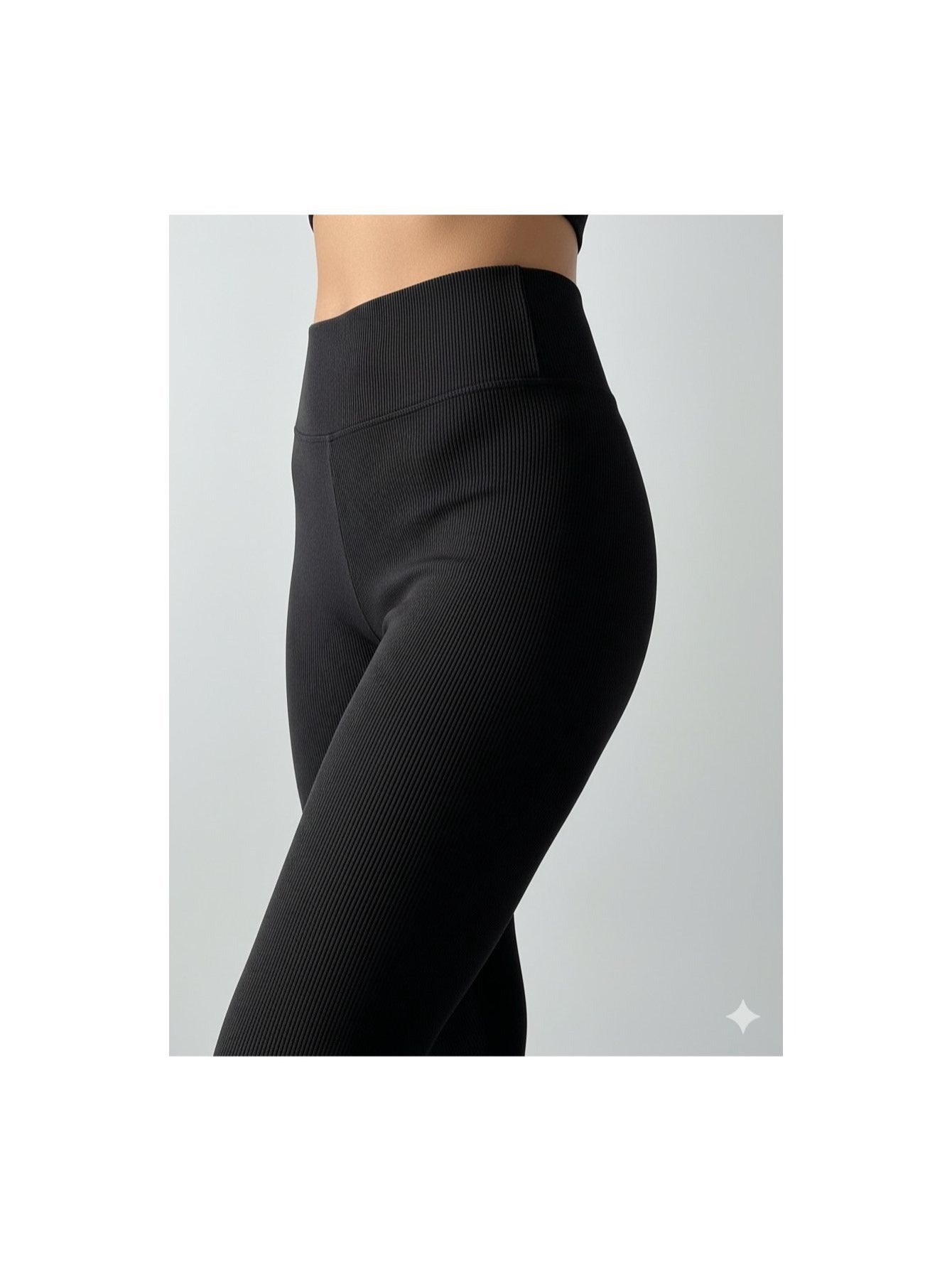 Legging Fitness Feminina Canelada Cintura Alta Sem Transparência