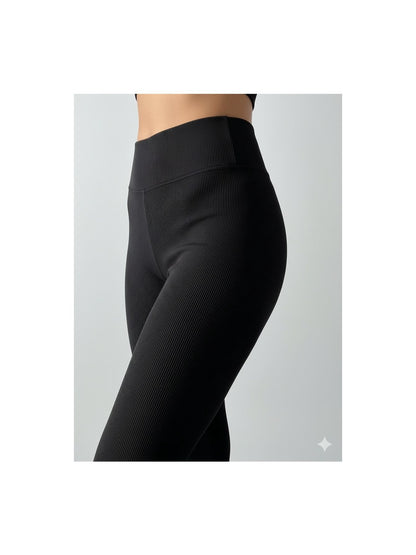 Legging Fitness Feminina Canelada Cintura Alta Sem Transparência