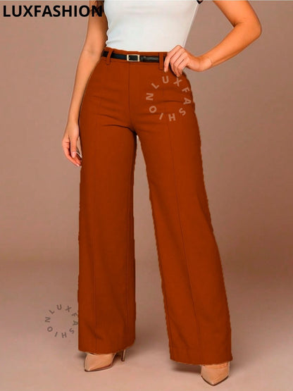 Calça Pantalona Social Alfaiataria Feminina com Cinto