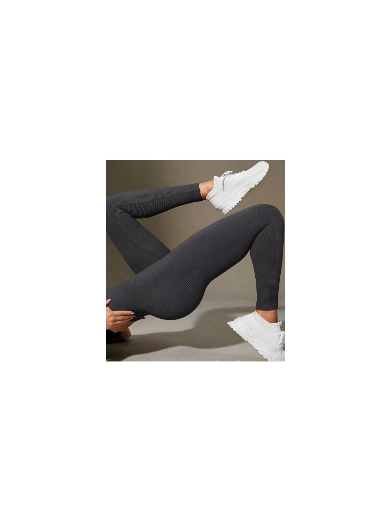 Legging Fitness Feminina Canelada Cintura Alta Sem Transparência