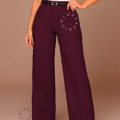 Calça Pantalona Social Alfaiataria Feminina com Cinto