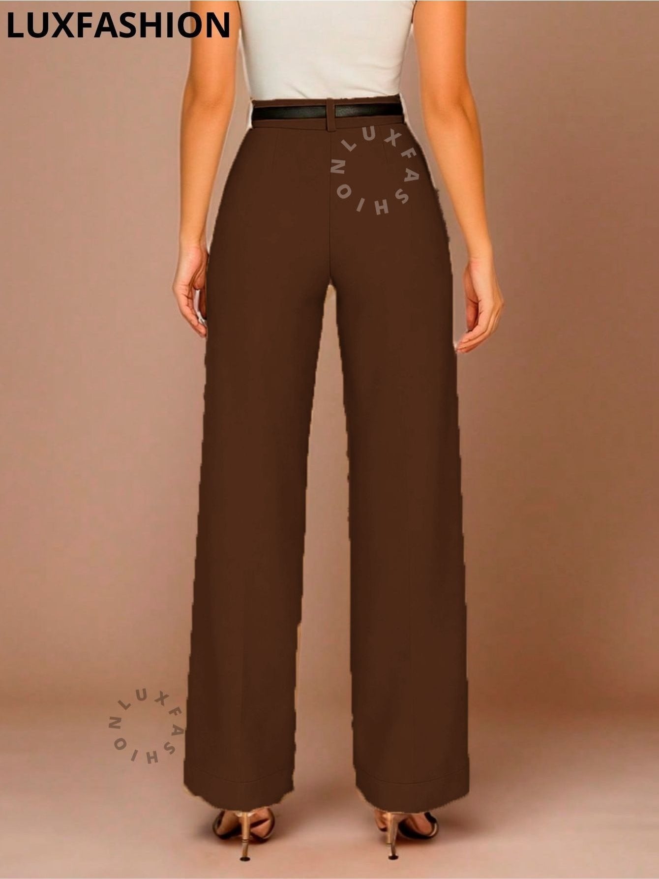 Calça Pantalona Social Alfaiataria Feminina com Cinto