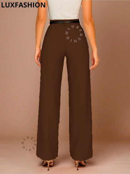 Calça Pantalona Social Alfaiataria Feminina com Cinto