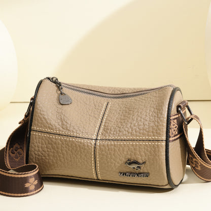 Bolsa Feminina Couro Legítimo Transversal com Alça Ajustável Minimalista