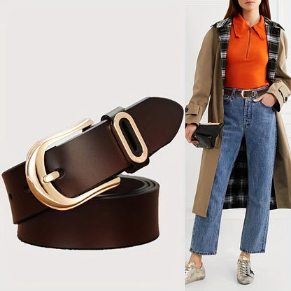 Cinto Feminino Couro Legítimo Vintage Cowgirl Fivela Metal Jeans