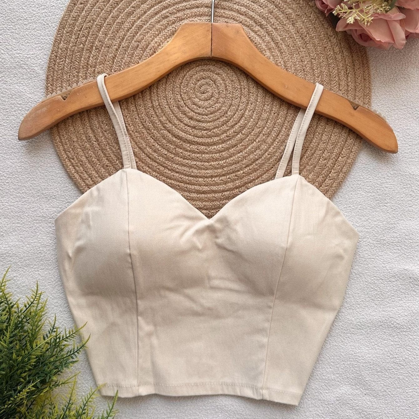 Top Cropped Feminino com Bojo e Zíper Frontal Alças Finas Moderno