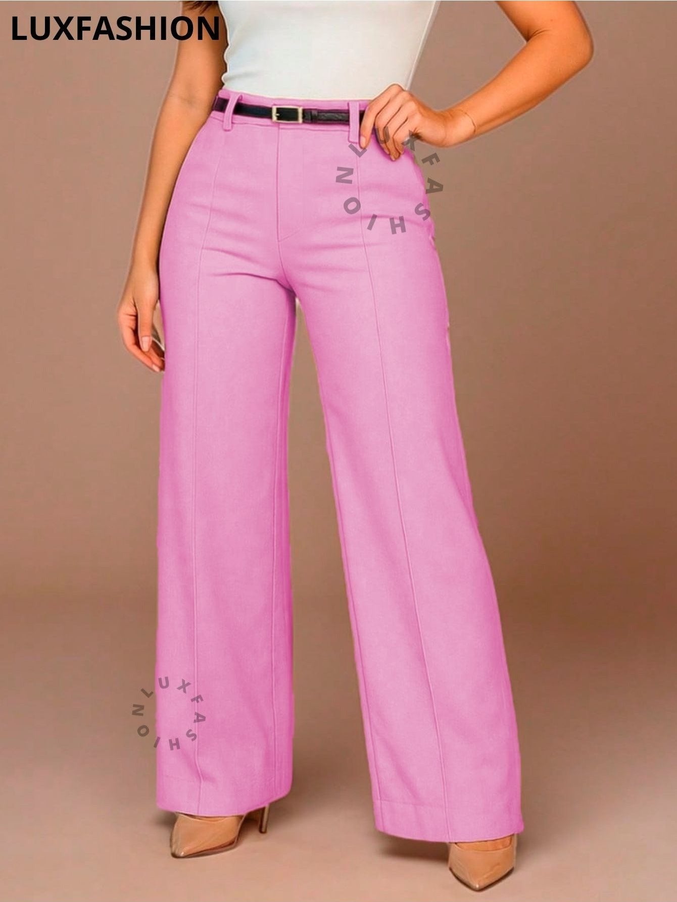 Calça Pantalona Social Alfaiataria Feminina com Cinto
