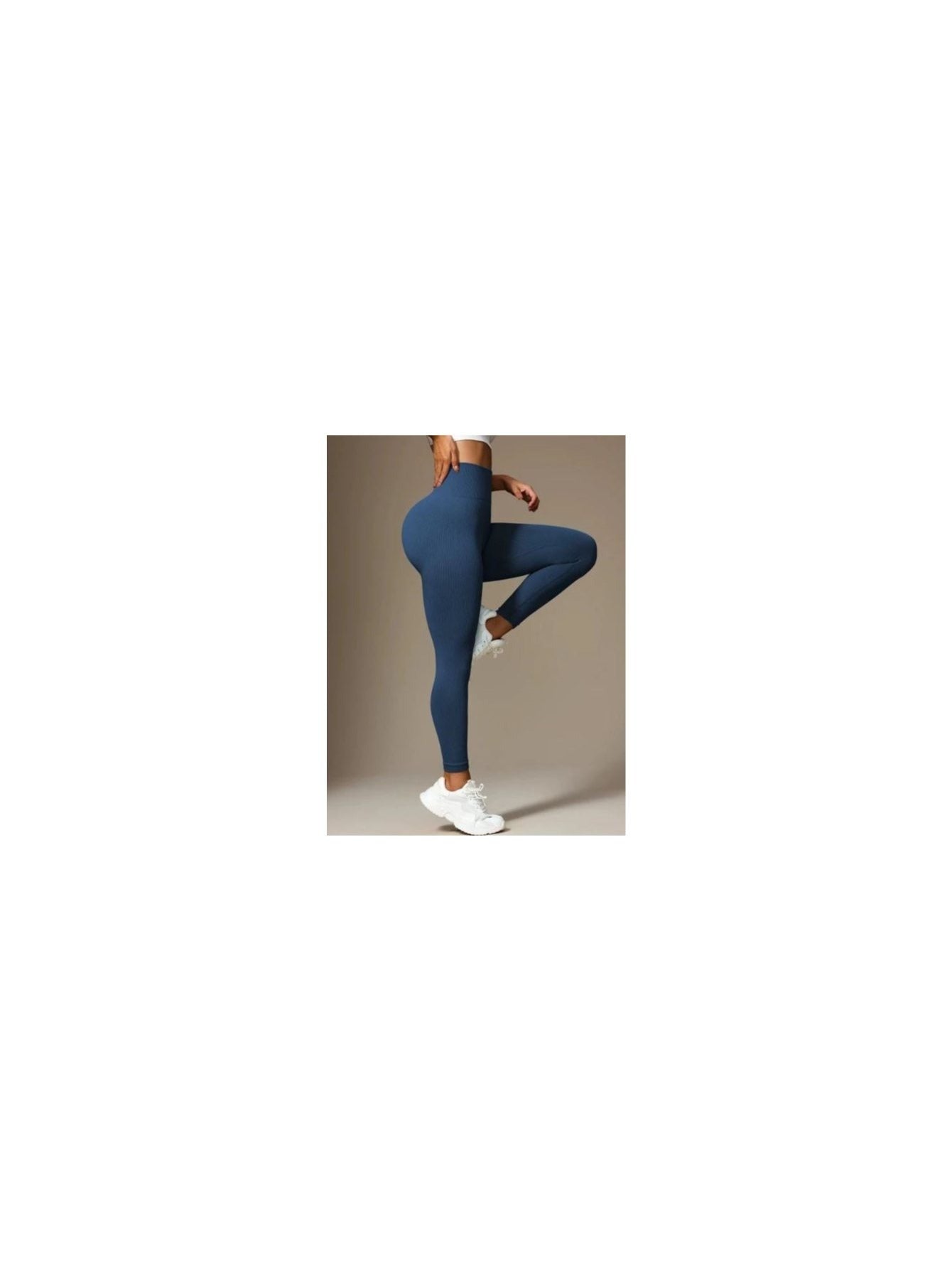 Legging Fitness Feminina Canelada Cintura Alta Sem Transparência