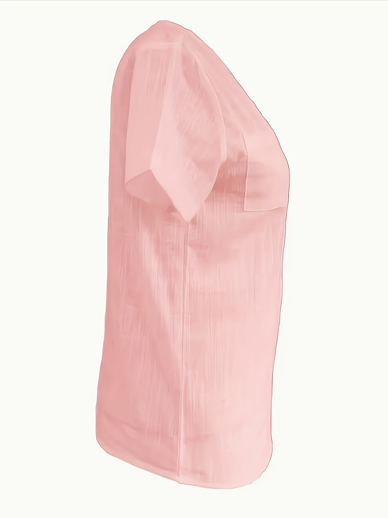 Blusa Feminina Linho Manga Curta Decote V com Bolsos Frontais Casual