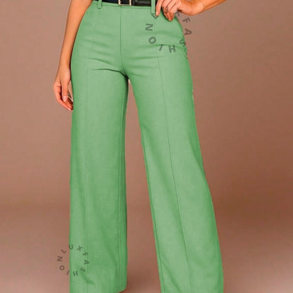 Calça Pantalona Social Alfaiataria Feminina com Cinto