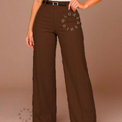 Calça Pantalona Social Alfaiataria Feminina com Cinto