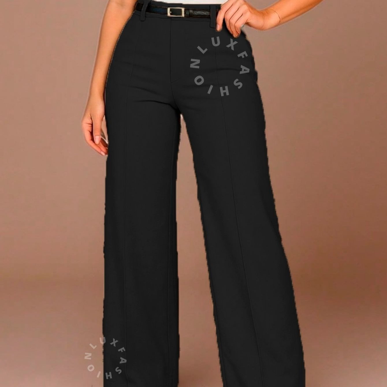 Calça Pantalona Social Alfaiataria Feminina com Cinto