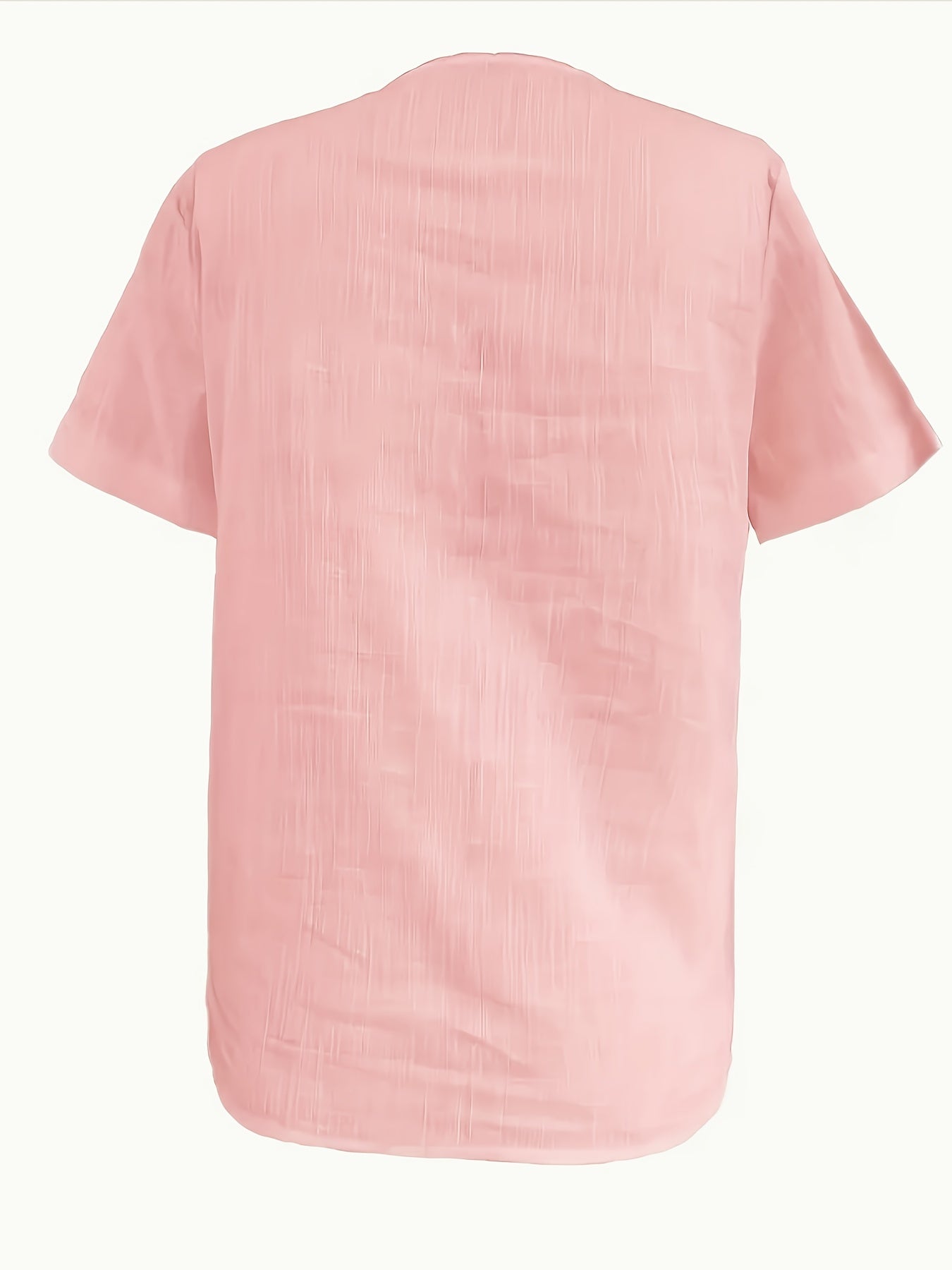 Blusa Feminina Linho Manga Curta Decote V com Bolsos Frontais Casual