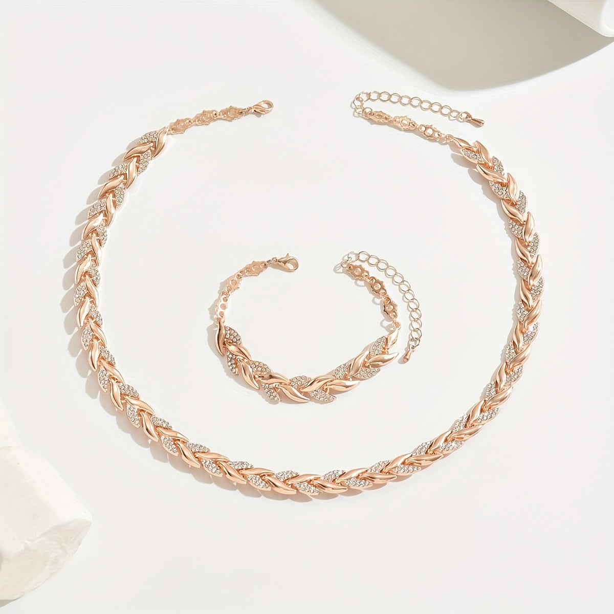 Kit Joias Feminino Vidro Strass Sereia Pulseira Colar Brincos Elegante Luxo