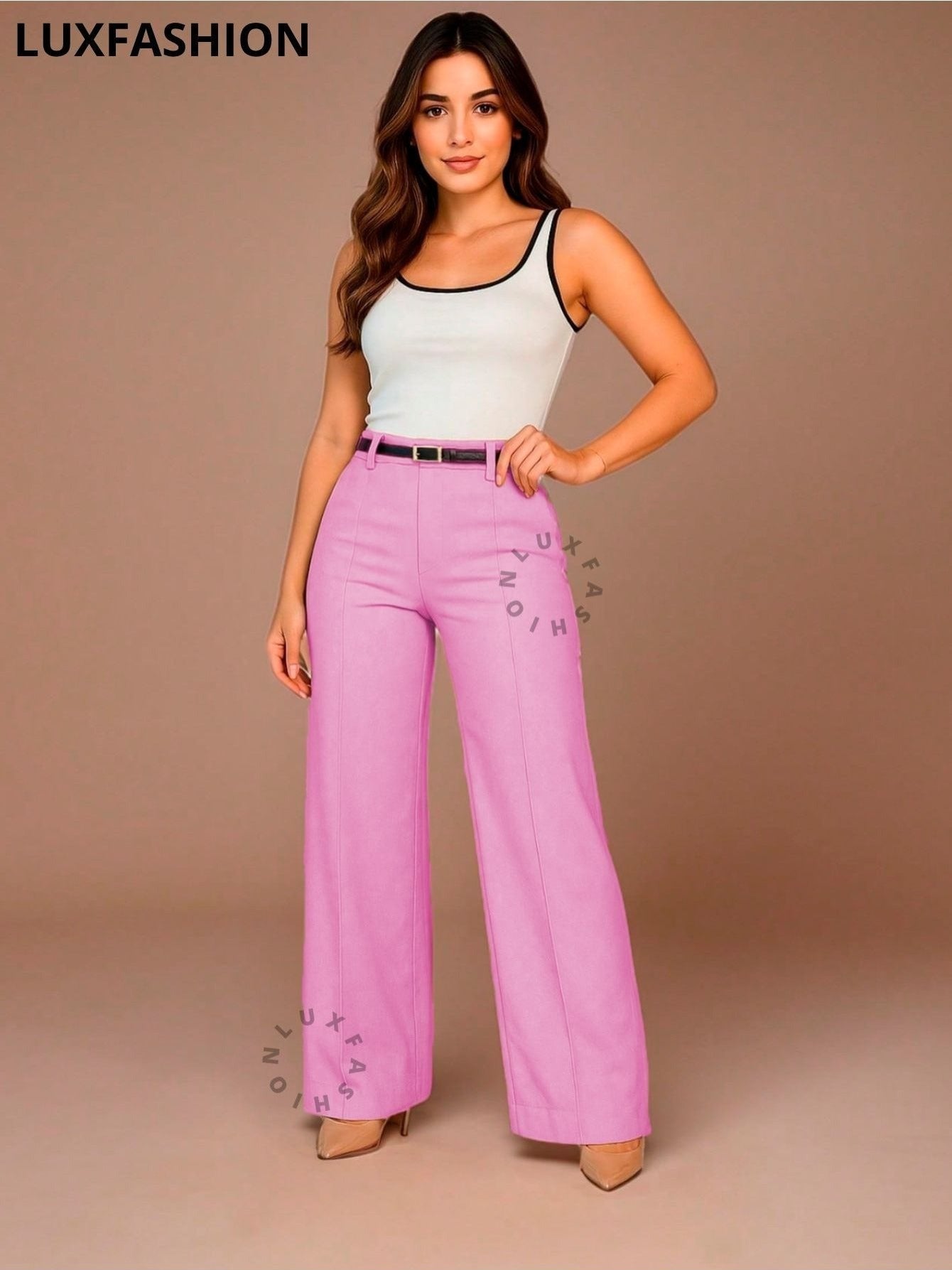 Calça Pantalona Social Alfaiataria Feminina com Cinto