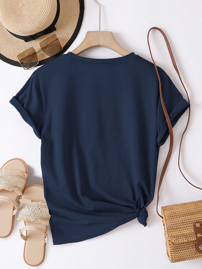 Camiseta Feminina Algodão Estampa Flor Margarida Casual Manga Curta