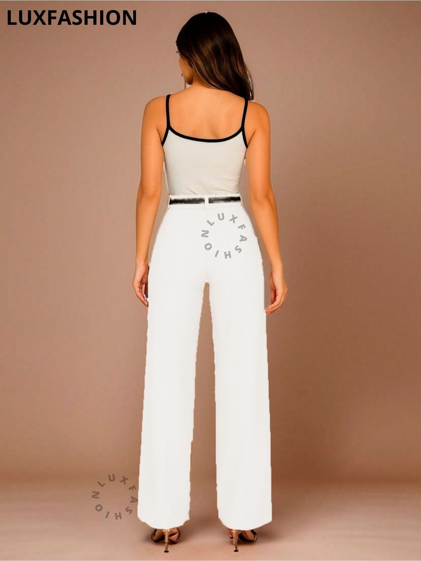 Calça Pantalona Social Alfaiataria Feminina com Cinto