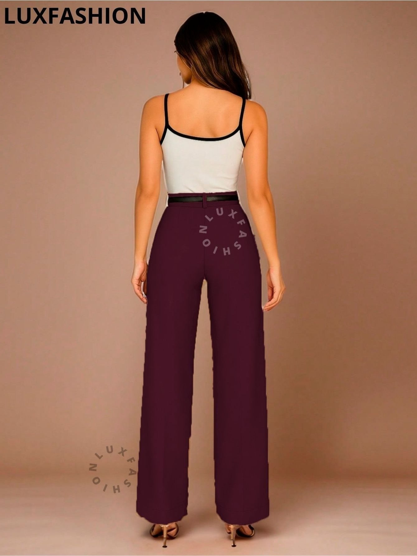 Calça Pantalona Social Alfaiataria Feminina com Cinto