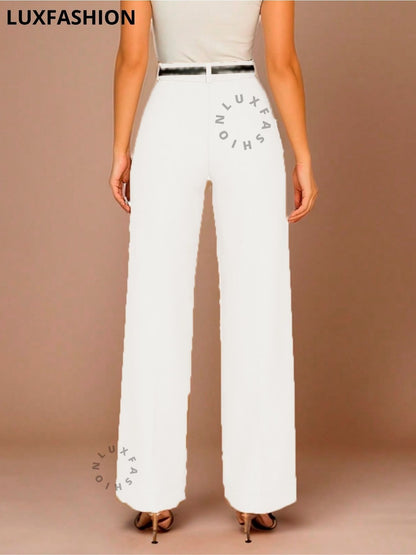 Calça Pantalona Social Alfaiataria Feminina com Cinto
