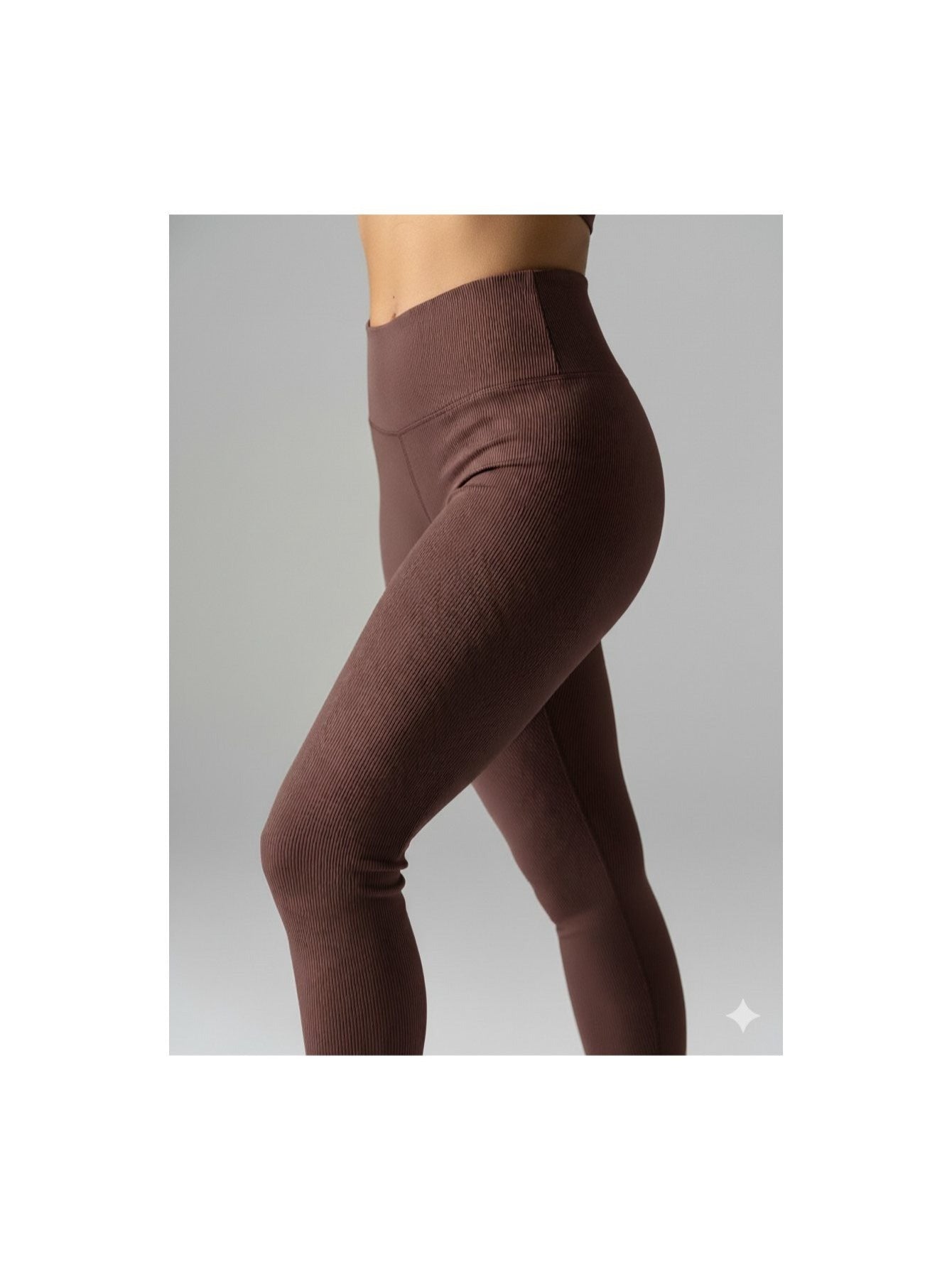 Legging Fitness Feminina Canelada Cintura Alta Sem Transparência