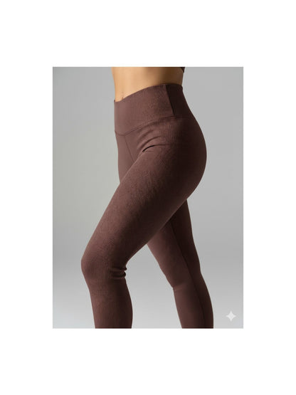 Legging Fitness Feminina Canelada Cintura Alta Sem Transparência