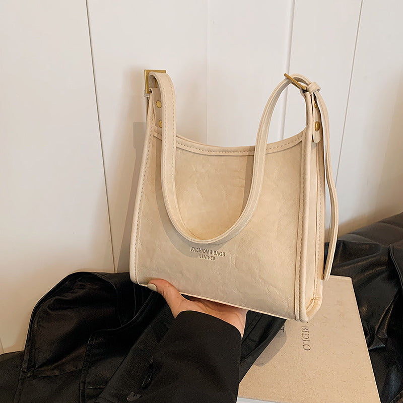 Bolsa Feminina Couro Legítimo Vintage Tote Grande Outono Inverno Versátil