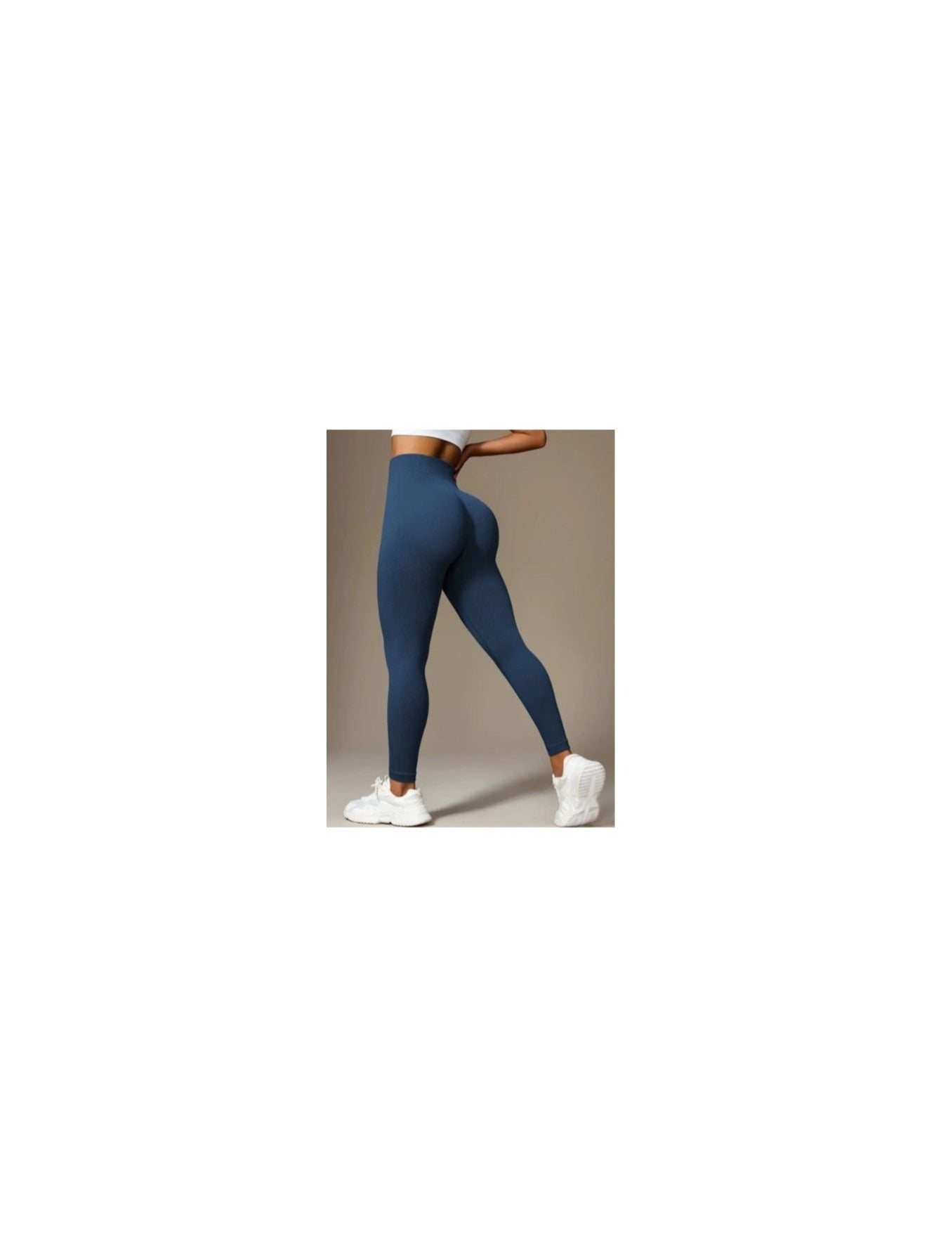 Legging Fitness Feminina Canelada Cintura Alta Sem Transparência