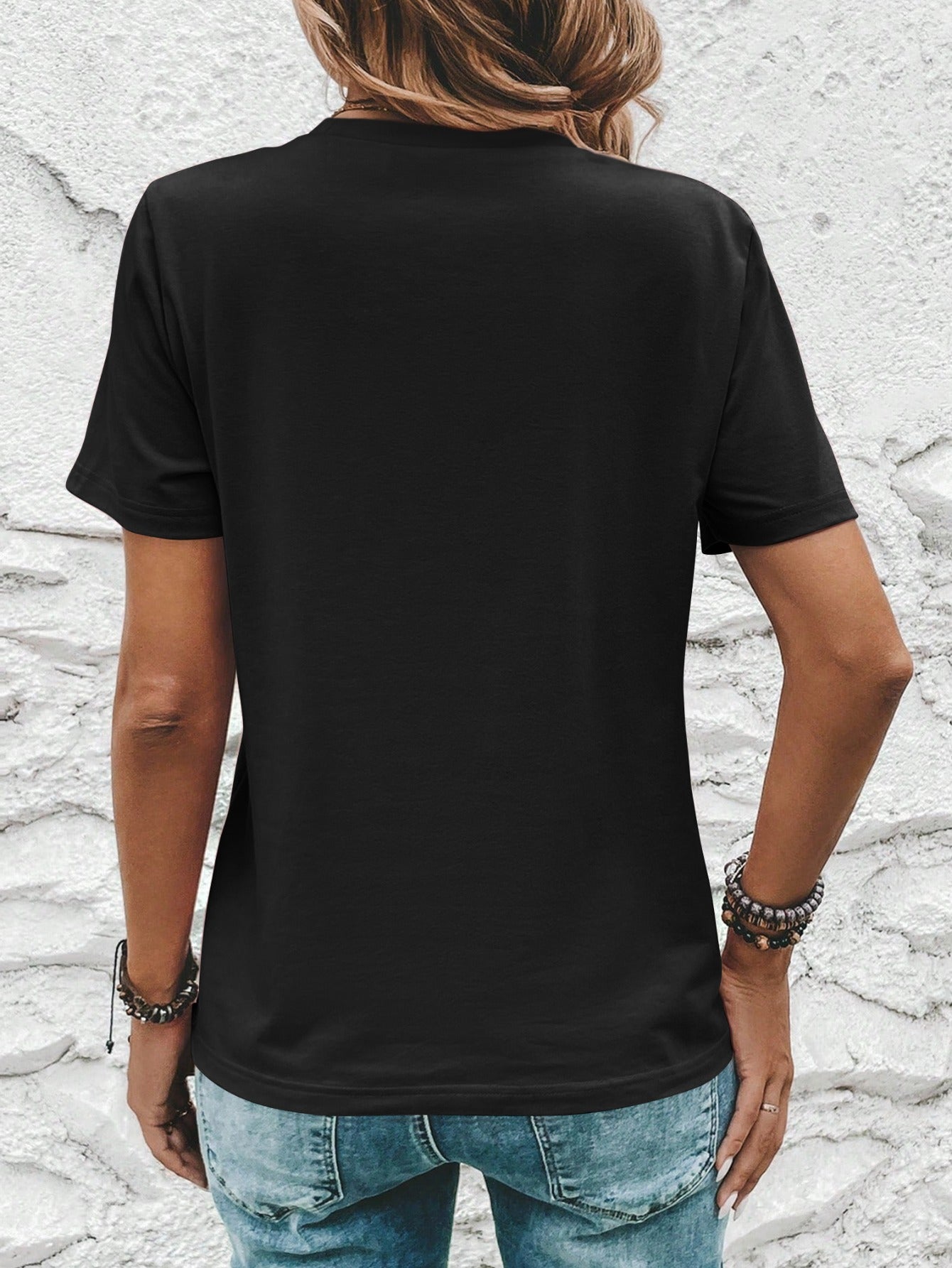 Camiseta Feminina Algodão Decote V Estampa Gatos Divertida Casual