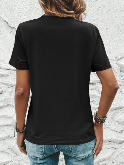 Camiseta Feminina Algodão Decote V Estampa Gatos Divertida Casual