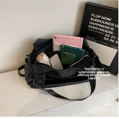 Bolsa Feminina Couro Legítimo Tote Grande Vintage Transversal Versátil