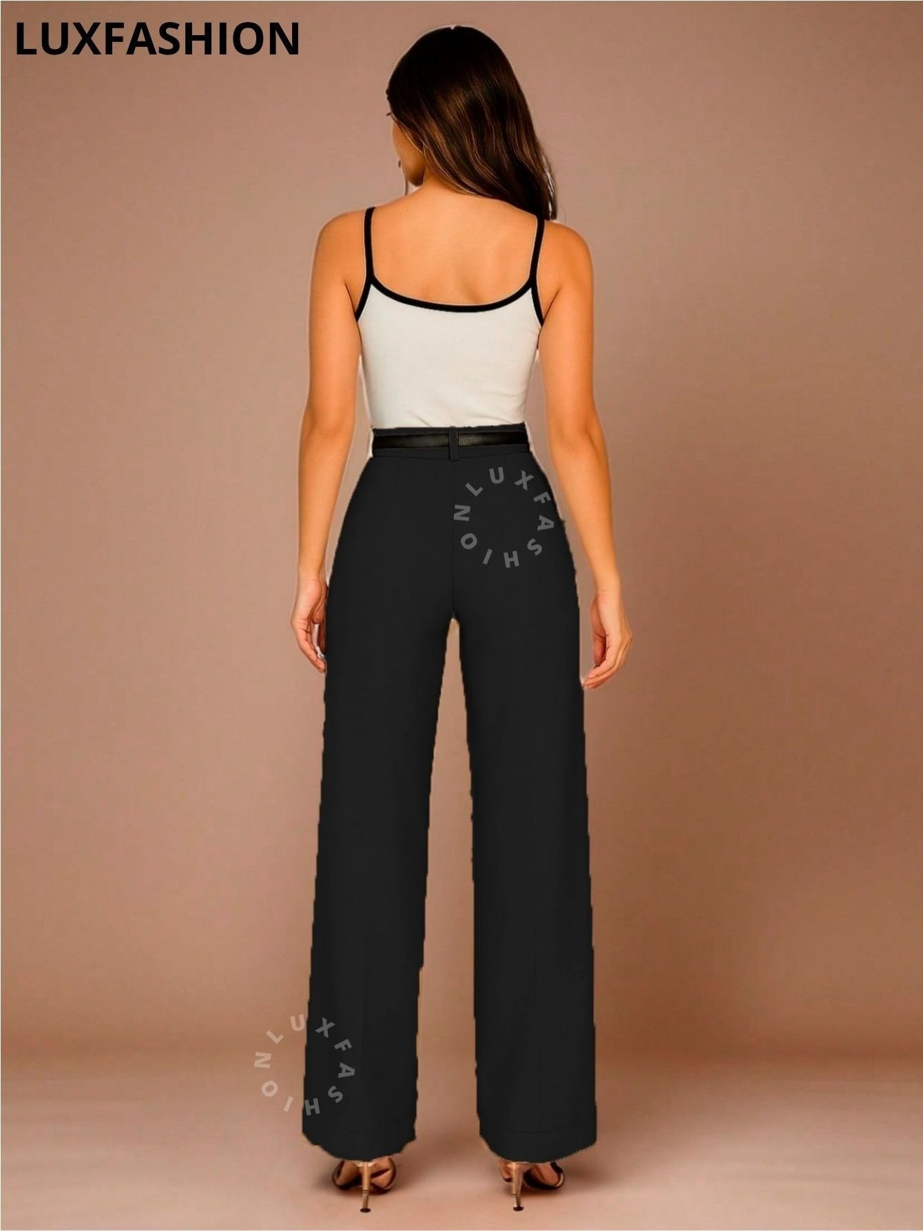 Calça Pantalona Social Alfaiataria Feminina com Cinto