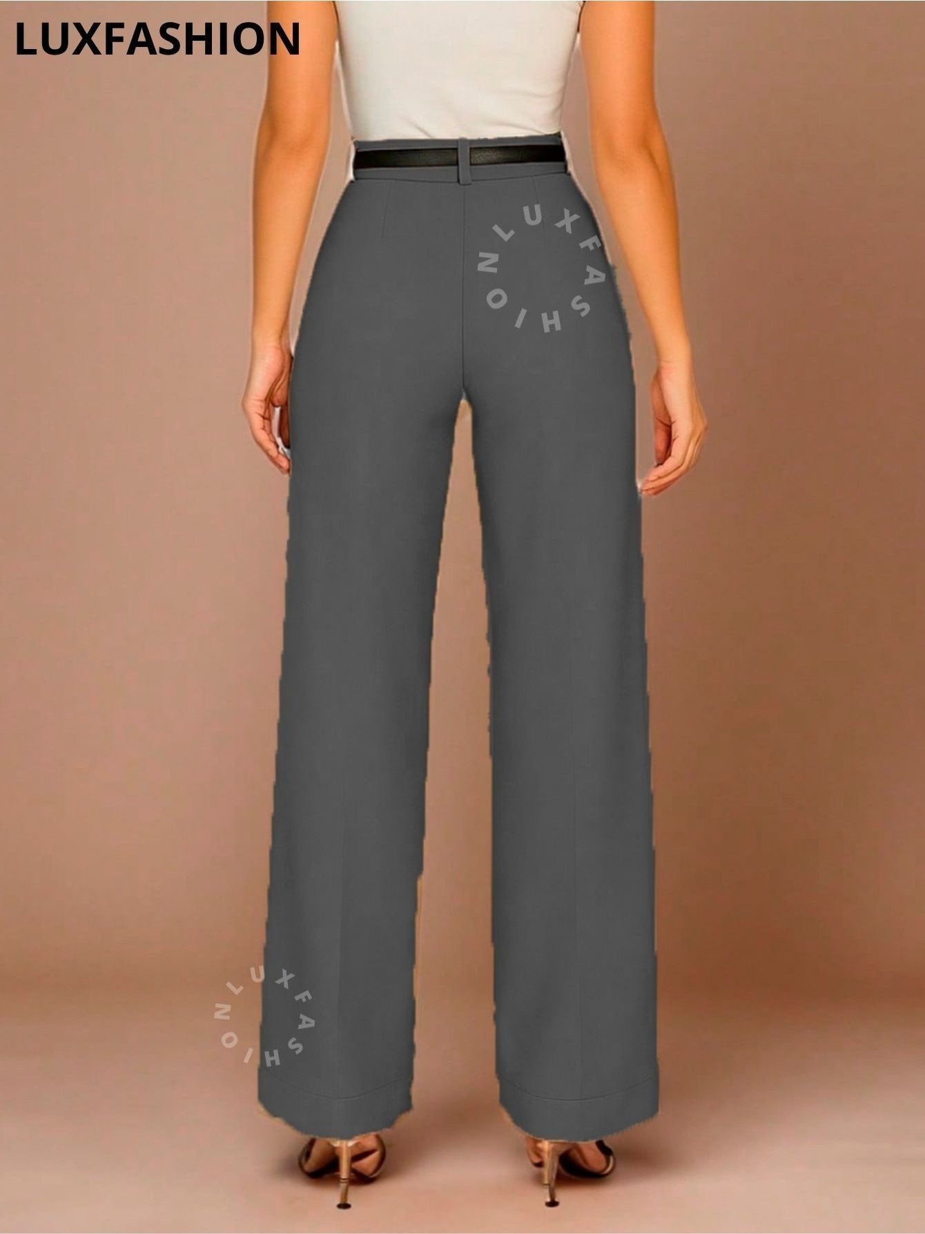 Calça Pantalona Social Alfaiataria Feminina com Cinto