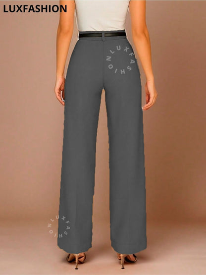 Calça Pantalona Social Alfaiataria Feminina com Cinto