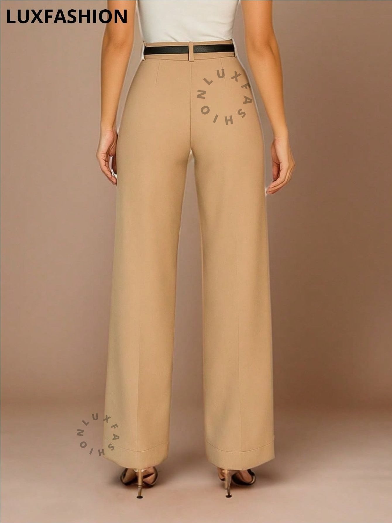 Calça Pantalona Social Alfaiataria Feminina com Cinto