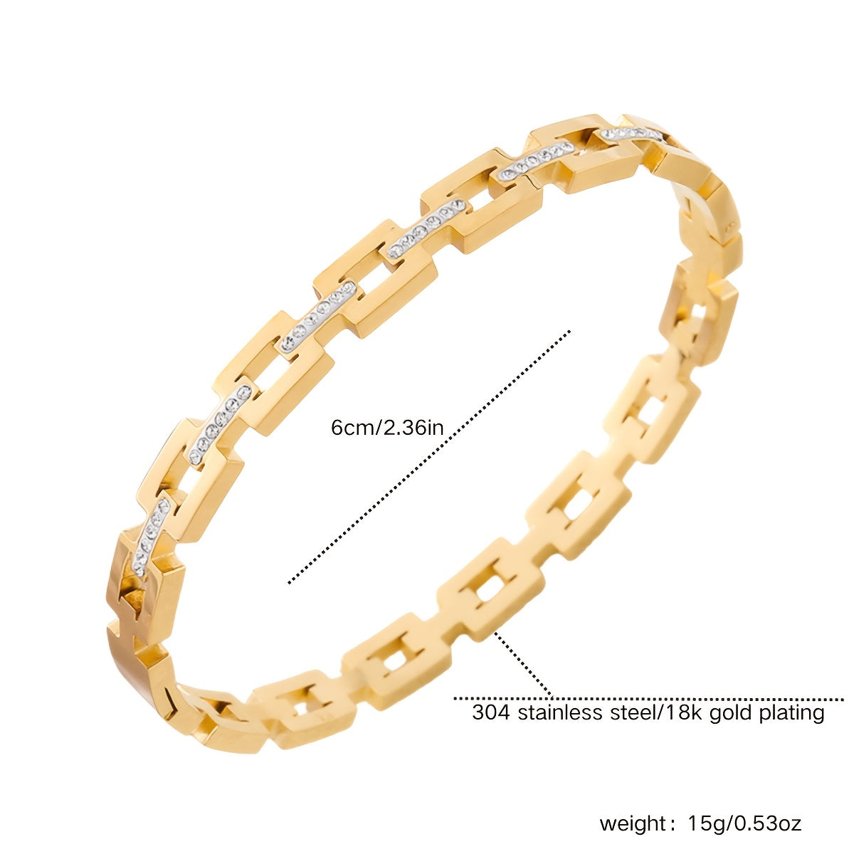 Pulseira Feminina Aço Inoxidável 304L Pedra Natural Infinito Banho Ouro 18K Minimalista