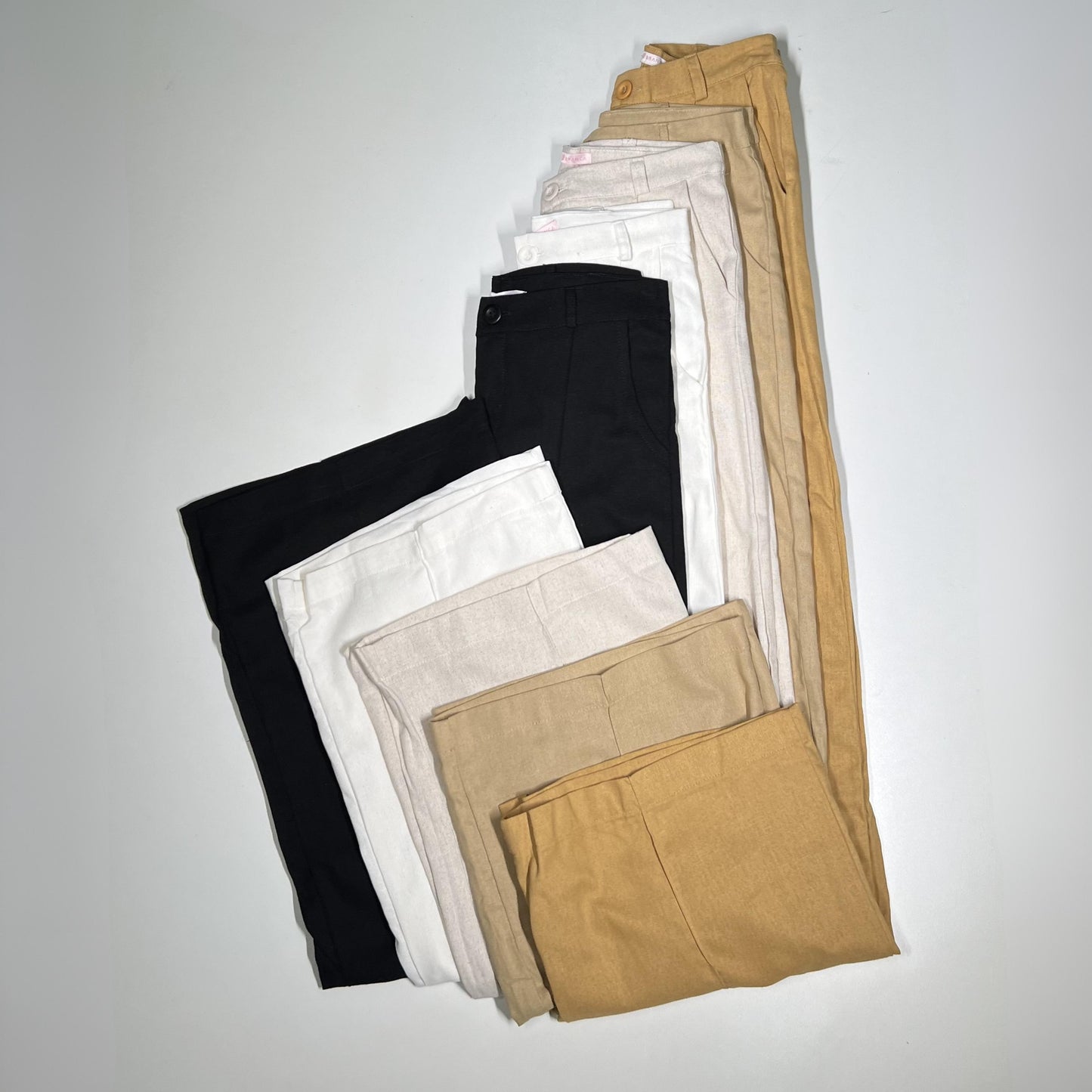 Calça Pantalona Linho Cós Alto Elegance
