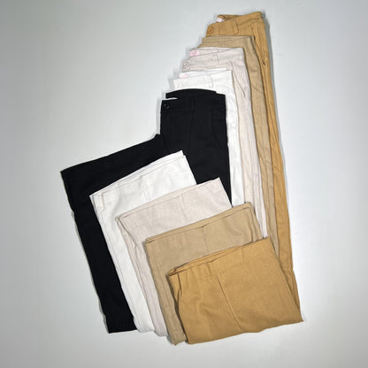 Calça Pantalona Linho Cós Alto Elegance