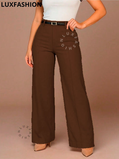 Calça Pantalona Social Alfaiataria Feminina com Cinto
