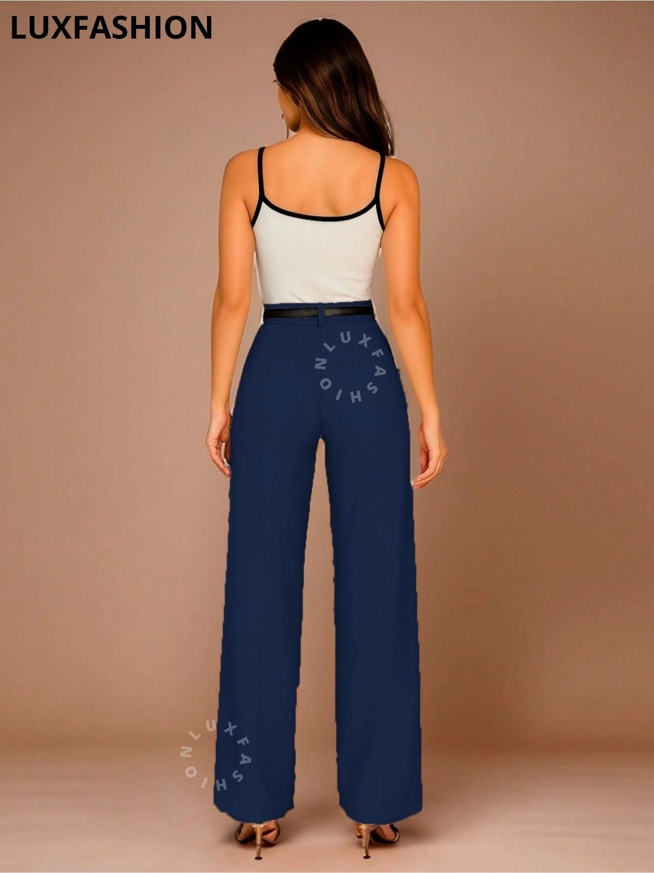 Calça Pantalona Social Alfaiataria Feminina com Cinto